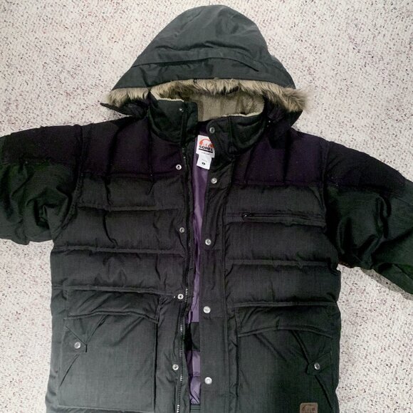 Sorel Parka Down Jacket Men's Large Black Puffer Feathers Coat Ski Snow Winter. - Picture 1 of 5